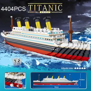 4404PCS 타이타닉 빌딩 블록 크루즈 선박 미니 조립 브릭 모델 DIY 장난감 키트 데스크탑 장식 성인용 휴일 선물
