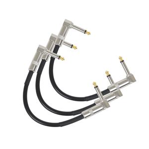 기타 효과 케이블 15/30/50cm 1/4 인치 직각 케이블 악기 패치 코드 6.35MM 일렉트릭 기타 효과 와이어 금속 헤드