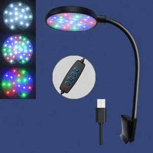 USB 수족관 LED 램프 어항 조명 장식 수생 식물 다중 모드 디밍 가능 밝기 조절 가능 풀 스펙트럼 미니 클립 라이트 5V