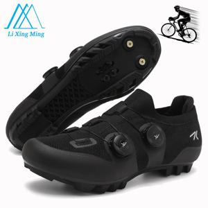 남성용 MTB 사이클링 슈즈 신제품 여성용 핑크 셀프락킹 클릿 스피드 로드 자전거 슈즈 플랫 트레일 레이싱 SPD 산악 자전거 스니커즈