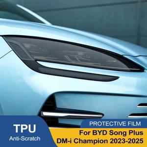 BYD 송 플러스 DM-i 챔피언 2023-2025 차량용 헤드라이트 보호 필름 TPU PPF 스모크 블랙 프리컷 필름 긁힘 방지 맞춤형
