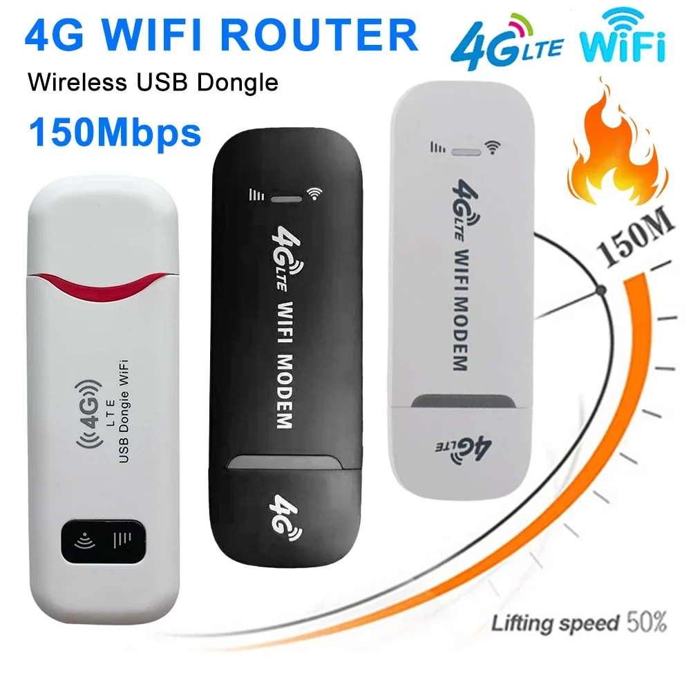 무선 LTE WiFi 라우터 4G SIM 카드 휴대용 150Mbps USB 모뎀 포켓 핫스팟 동글 홈 오피스 WiFi용 모바일 광대역 인터넷