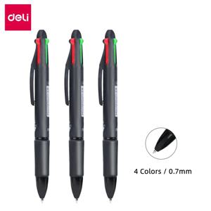 델리 4색 볼펜 0.7mm 컬러 볼펜 파란색 검정색 빨간색 녹색 필기구 학교 사무용 문구