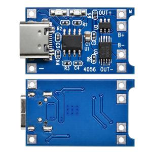 TP4056 Type-C/미니 USB/마이크로 USB 1A 리튬 배터리 충전기 모듈 5V(듀얼 보호 기능 포함) 18650 리튬 이온용 USB-C 충전 보드