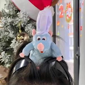 라따뚜이 쥐 머리 머리띠 카피바라 재미있는 봉제 머리띠 할로윈 장식 카피바라 여성 헤어밴드 메이크업 헤드드레스 머리핀