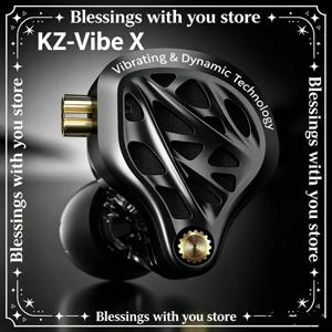 정품 KZ Vibe X 저주파 진동 이어버드 HiFi IEM 딥 베이스 헤드셋 스테레오 사운드 인이어 이어폰 (음악, 게임용)