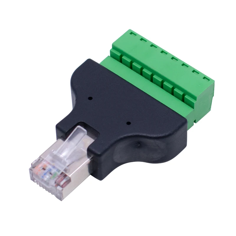 RJ45-스크류 터미널 블록 8p 커넥터 이더넷 RJ45 남성-여성 8핀 스크류 터미널 네트워크 어댑터 케이블 (CCTV DVR용)