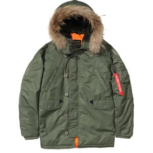 남성용 N3B 밀리터리 파카 겨울 재킷 후드형 두꺼운 보온 코튼 코트 중간 길이 방풍 방한 야외 재킷