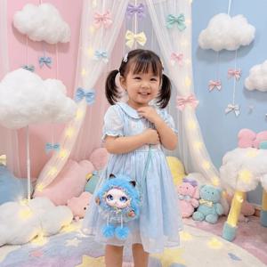귀여운 수제 크로스백, 레이스 장식, 폼폼 장식, 만화 동물 캐릭터, 동전 지갑, 술 장식, 사랑스러운 숄더백, 일상용