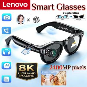 Lenovo 8K 2400MP 스마트 AI 안경: 비디오, 사진, 블루투스 통화, 번역, 녹음, 음악 감상 기능이 있는 스마트 선글라스