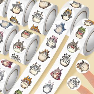 500PCS/롤 귀여운 토토로 스티커 비닐 애니메이션 씰링 스티커 장식 DIY PVC 노트북 데칼 그래피티 스티커 보상 선물 장난감