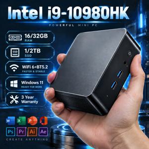 새로운 인텔 I9-10980HK/N150 휴대용 미니 PC, 윈도우 11, 32GB DDR4, 1/2TB SSD, 게이밍 PC, Wi-Fi 6, 사무용 미니 데스크톱