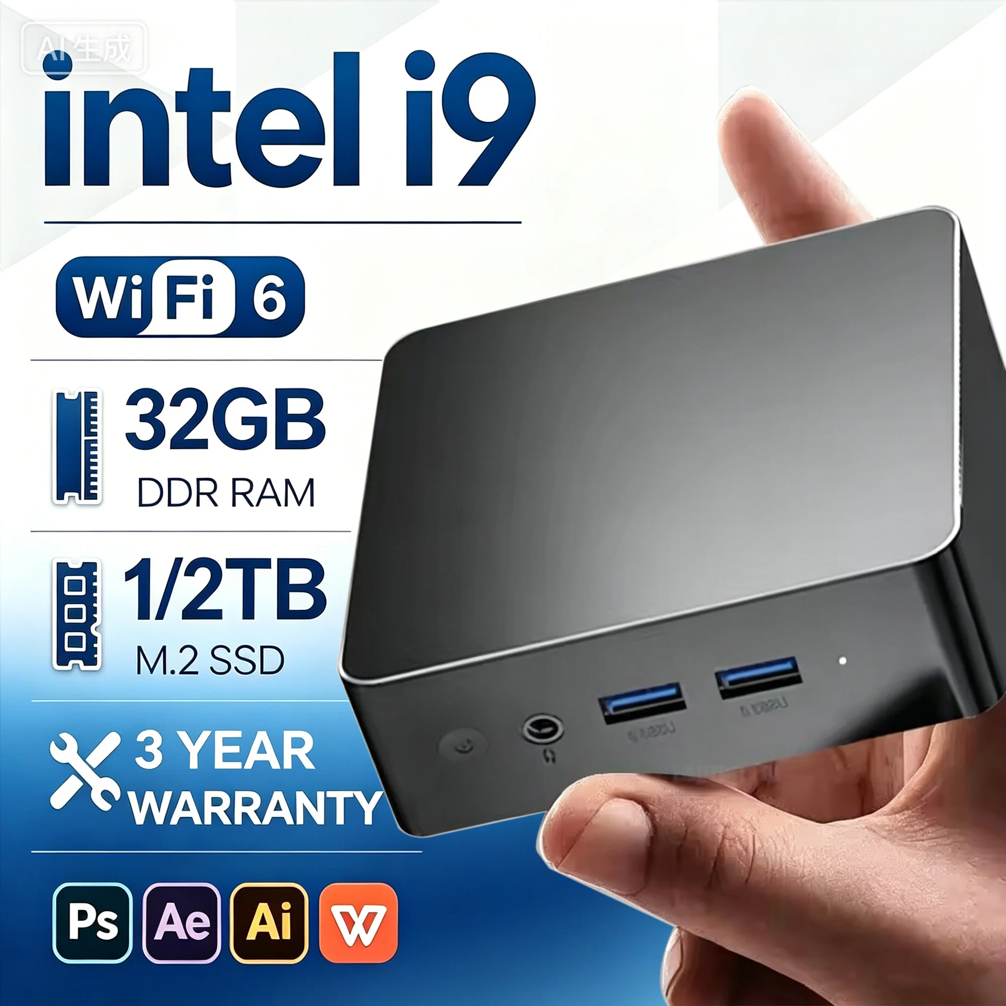 인텔 코어 i9-10980HK/N150 미니 PC, 윈도우 11, 16GB/32GB RAM, 1/2TB SSD, 휴대용 PC, 게이밍, Wi-Fi 6, 블루투스 5.2, UHD 그래픽, 미니 PC 데스크톱