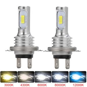 2개 LED CSP H7 H4 H11 H8 H9 H16JP H3 H1 자동차 램프 안개등 전구 9005 9006 자동차 주행 헤드램프 12V 24V 80W 헤드라이트