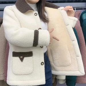 2025 신상 겨울 양털 코트 벨벳 안감 엄마털 코트 여성 파카 코튼 의류 여성 아우터 5XL