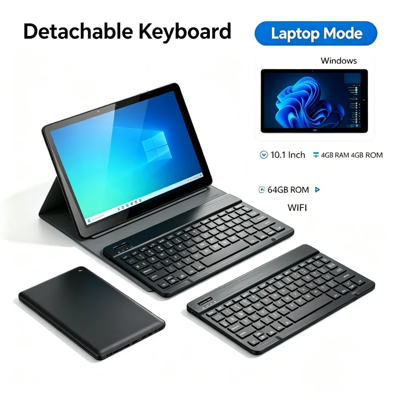 10.1인치, 4GB RAM, 64GB ROM, DS102, 윈도우 10 태블릿 PC, Z8300 쿼드 코어 프로세서, 1280x800 IPS 화면, Wi-Fi, Type-C, USB 3.0.