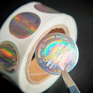 500pcs 라운드 20x20mm 홀로그램 오리지널 스티커 변조 방지 보안 라벨 보증 씰링을 위한 홀로그램 스티커
