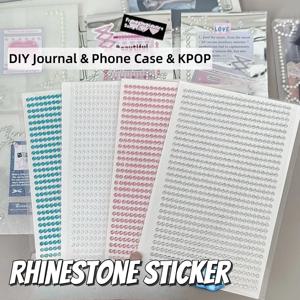 반짝이는 다이아몬드 진주 스티커 3D 라인스톤 크리스탈 데코 스티커 DIY K팝 스크랩북 저널 폰케이스 공예 소녀 선물