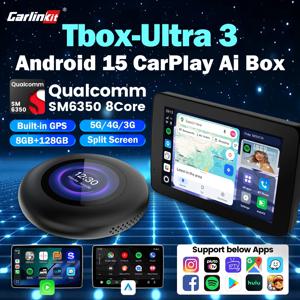 칼린킷 5G LTE 안드로이드 15 TV 박스 Tbox-Ultra3 WiFi6 SM6350 8코어 무선 안드로이드 오토 CarPlay LCD 스크린 넷플릭스 IPTV BMW용