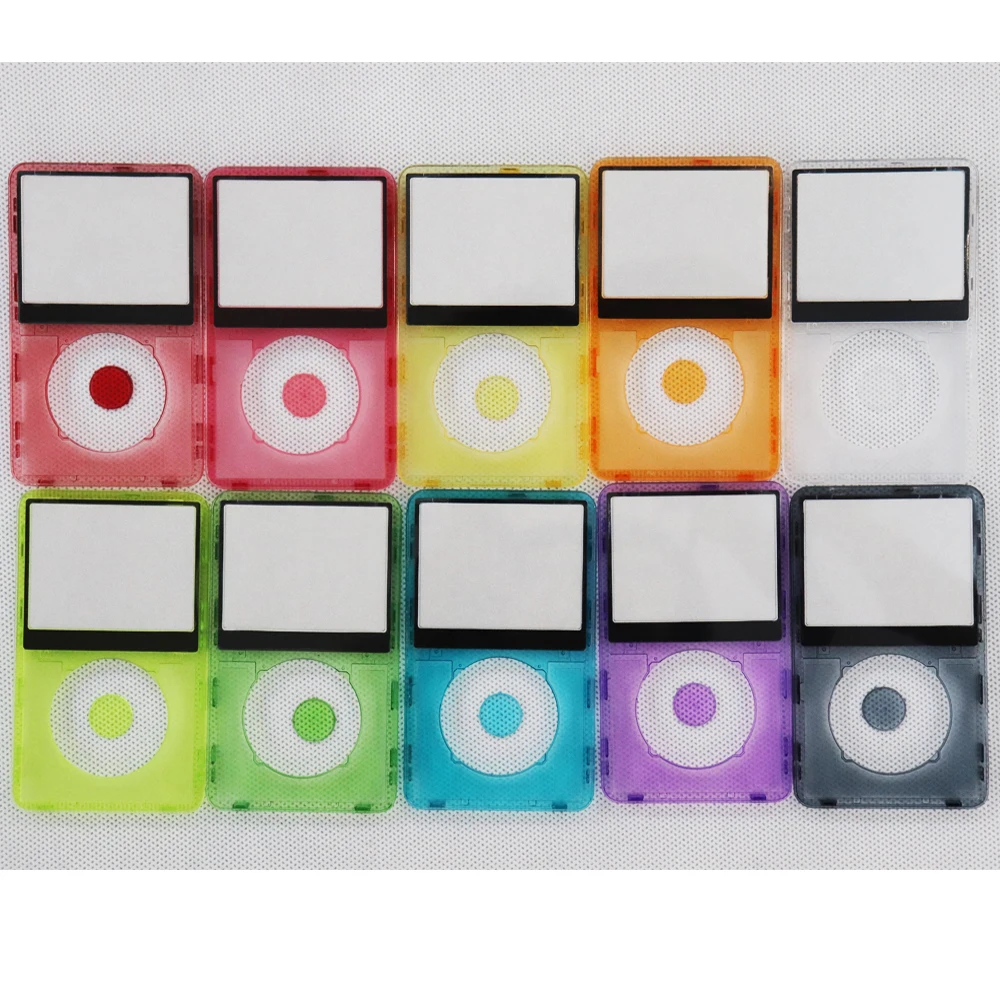 아이팟 비디오 5세대 30GB 60GB 5.5세대 30GB 80GB 플라스틱 하우징 케이스용 중앙 버튼이 있는 투명한 페이스플레이트