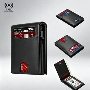 럭셔리 브랜드 비즈니스 신용카드 홀더 포켓 남성 지갑 RFID 차단 고품질 지갑 머니백 슬림 씬 카드 홀더 남성용