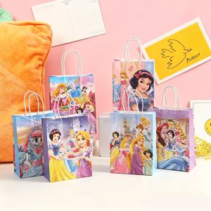 5개 디즈니 프린세스 시리즈 선물 가방, 만화 프린트 패턴 파티 선물 가방, 파티 장식 용품