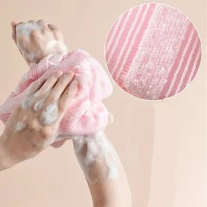 1개입 양면 롱 나일론 각질 제거 등 스크럽 타월 일본식 무통증 바디 머드 러브 스트립 샤워 욕실용품