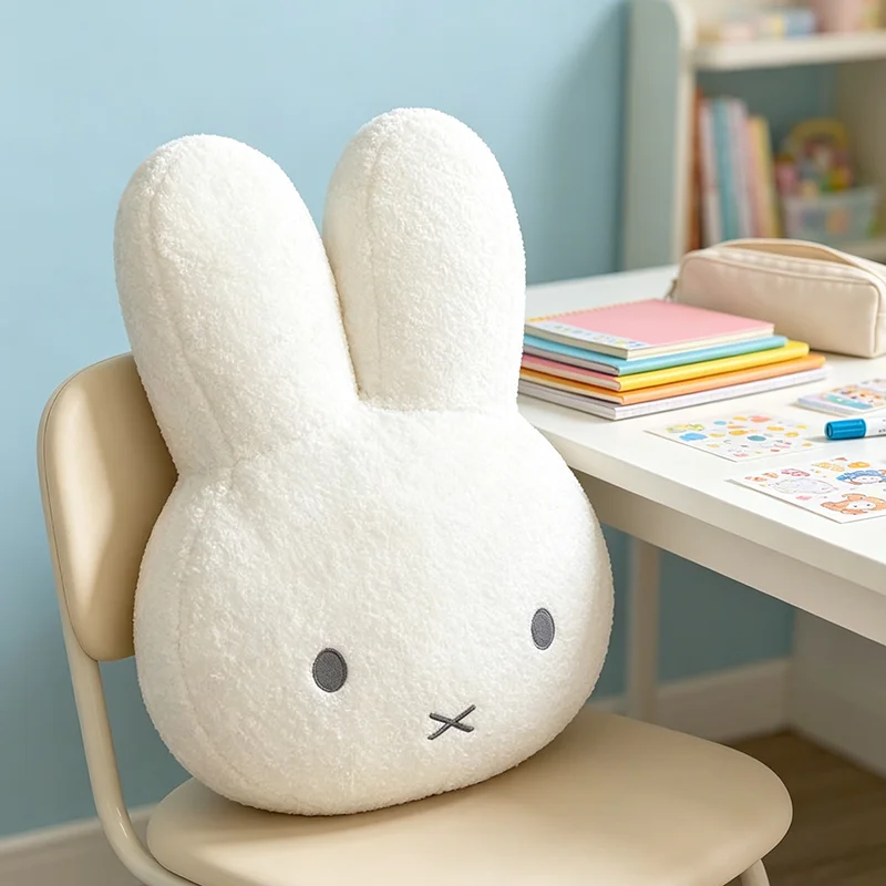귀여운 미피 토끼 인형 베개, 부드러운 촉감의 봉제 인형, 만화 캐릭터, 침실, 거실, 집 장식용, 편안한 허리 받침, 선물용