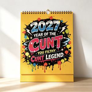 2027년 12개월 분량의 재미있는 벽걸이 달력, 성인을 위한 유머러스한 디자인의 달력, 다채로운 그래피티 스타일, 집이나 사무실에서 사용할 수 있는 특별한 선물.