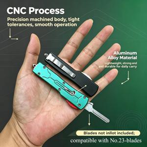 고급 유틸리티 나이프 손잡이 (날 없음, 23/24 사이즈 날에 적합), CNC 가공, 항공용 알루미늄 재질