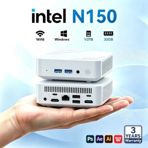 2026년형 휴대용 미니 컴퓨터, 인텔 코어 N150 프로세서, 1TB/2TB SSD, 16GB RAM, 다양한 포트 지원으로 게임, 사무, 학습에 적합, 고속 성능