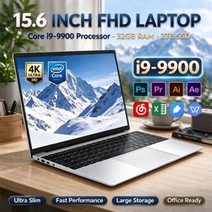 15.6인치 초슬림 게이밍 노트북, 인텔 코어 i9-9900 프로세서, 32GB RAM, 2TB SSD, Windows 11, FHD 화면, 게이밍, 사무용 및 일상용으로 적합