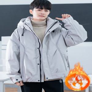 십대 겨울 다운 자켓 남성용 2026 신상 고등학생 멋진 트렌디 윈드브레이커 코트 폴리에스터 섬유 화이트 덕다운