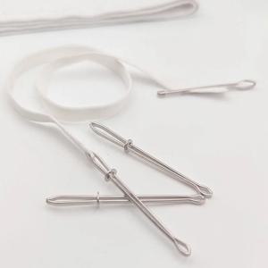 2pcs 철강 의류 클립 바느질 DIY 도구 탄성 밴드 테이프 펀치 휴대용 스레드 바늘 크로스 스티치 스레더 탄성 클램프