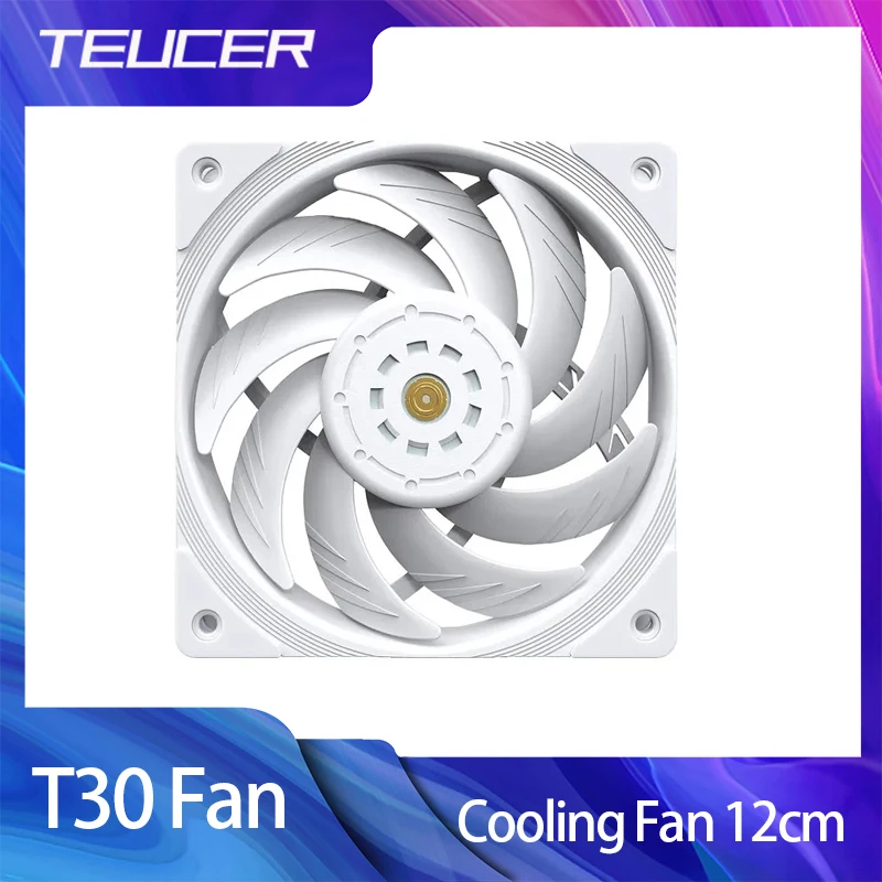 TEUCER T30 컴퓨터 케이스 선풍기, 12cm 4 핀 PWM CPU 쿨러 선풍기 PC 케이스, 무소음 선풍기 120mm