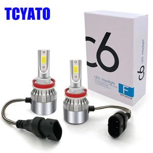 TCYATO C6 자동차 헤드라이트 LED H4 H7 H1 H3 H8 H11 H10 9004 9005 HB4 9004 HB1 9007 HB2 880 881 9012 전구 6000K 7200LM 자동차 헤드램프