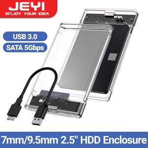 JEYI 2.5인치 도구가 필요 없는 외부 HDD 인클로저 - USB 3.0 - SATA III, 투명 냉각, 7mm/9.5mm SATA HDD/SSD와 호환 가능