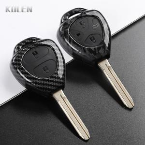 ABS 카본 파이버 스타일 자동차 키 케이스 커버 토요타 캠리 아발론 코롤라 매트릭스 RAV4 벤자 야리스 교체용 보호 키체인