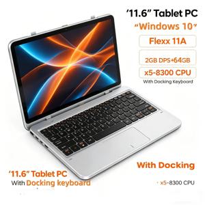 11.6인치 태블릿 T10, Windows 10 태블릿 PC, Flexx 11A, 2GB DDR + 64GB, 도킹 키보드, X5-8300 CPU, 듀얼 카메라.