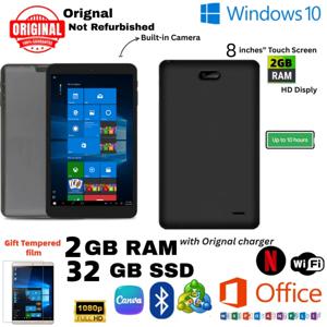 8인치 Onda T10 태블릿 PC, Windows 10 운영체제, 8GB DDR RAM, 128GB ROM, Z3735F CPU, 32비트 시스템, 듀얼 카메라, Wi-Fi, 쿼드 코어.