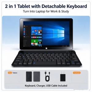 11.6인치 NS-7100, 2GB RAM, 32GB ROM, 64비트, Windows 10 태블릿 PC, 키보드 포함 2-in-1, X5-Z8350 쿼드 코어, Wi-Fi, 듀얼 카메라