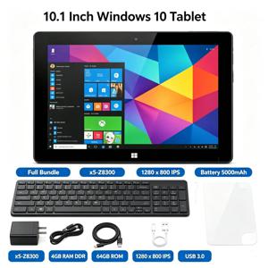 새로운 모델, 64비트, 10.1인치 태블릿 PC, 4GB RAM, 64GB ROM, Windows 10 운영체제, 키보드 포함, AR40, HDMI 호환, 1920*1200 해상도, Wi-Fi 지원