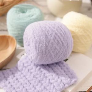 100g 새로운 플러피 모헤어 원사 단색 부드러운 면사 볼 DIY 따뜻한 크로셰 원사