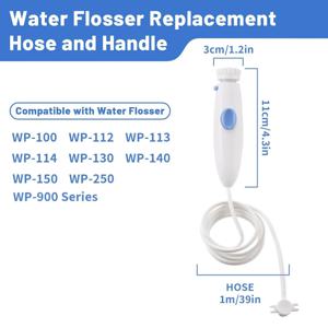 Waterpik 워터 플로셔 WP-100 WP-140 WP-150 WP-900 시리즈 구강 세척기 액세서리와 호환되는 교체용 호스 핸들 부품