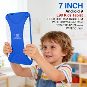 7인치 Q1 안드로이드 9.0 어린이용 태블릿, 2GB RAM, 16GB ROM, DDR3, E99, RK3126 쿼드 코어, 듀얼 카메라, Wi-Fi, 1024*600 IPS 화면