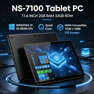 인기 상품: 11.6인치, 2GB RAM, 32GB ROM, A1, Windows 10, NS-7100 태블릿 PC, X5-Z8300 CPU, 1920 x 1080 IPS 화면, 쿼드 코어, HDMI 지원