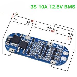 3S 10A 리튬 이온 리튬 배터리 18650 충전기 보호 보드 11.1V 12.6V