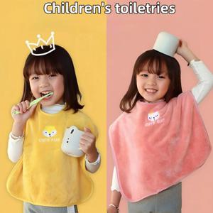 어린이용 그루밍 턱받이, 형광제 0첨가, 부드럽고 피부에 좋은 타월, 방수 브러쉬 타월, 세안 타월, 방수 턱받이
