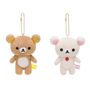 12cm 코리락쿠마 곰 인형 키체인 귀여운 리락쿠마 키체인 키홀더 키링 백팩 펜던트 장난감 참 키체인 액세서리