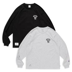 WTAPS 남성용/여성용 긴팔 티셔츠, 일본 스타일의 레터링 프린트, 루즈핏, 면 소재, 둥근 네크라인, 캐주얼한 가을/겨울 상의